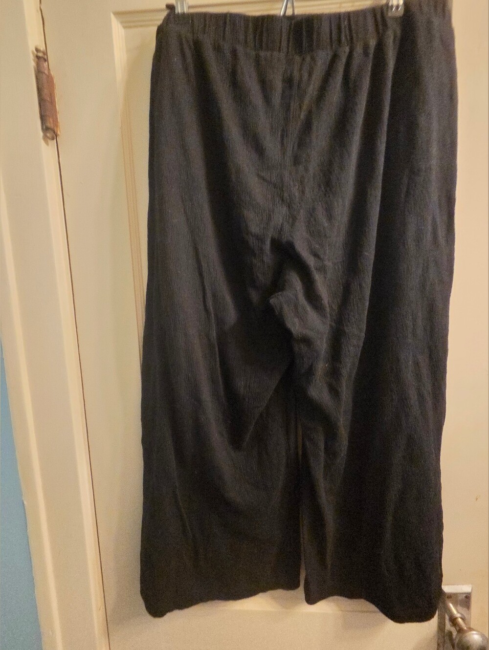 Eddie Bauer Women's Wide-Leg Black Crinkle Gauze Cotton Blend Pants SZ XL - Picture 2 of 4